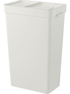 Özbience Pratik 35 Litre Çok Amaçlı Çöp ve Atık Ayırma Kutusu Açık Gri