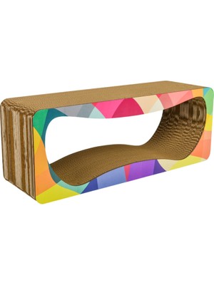 Feyza Design Modern Desenli Xl Kedi Tırmalama Kartonu 75X28,5X24 cm