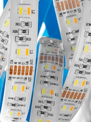 Powerr Led Aydınlatma 12 Volt Rgbw+Ww 5 Renk Rgb Beyaz Günışığı 5050 Smd Iç Mekan 60 LED 5 Metre Şerit LED