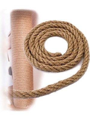 Feyza Design Kedi Tırmalama Ipi, Jüt Halat, Keten Ip, 6mm x 10MT, Dayanıklı ve Doğal