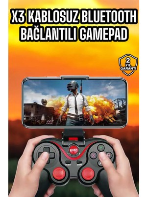 Android Uyumlu Gamepad X3 Game Stick Oyun Kolu Bluetooth Bağlantılı