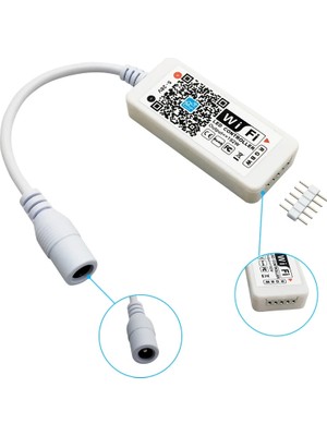 Powerr Led Aydınlatma 5V-24V Wifi Detekli Rgbw Şerit LED Kontrol 5 Pin