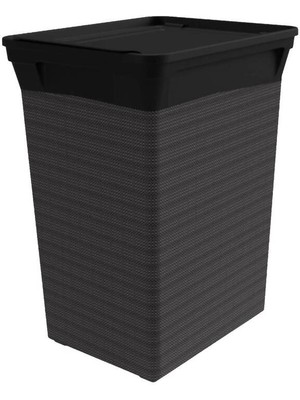 Özbience 20 Lt Antrasit Kapaklı Çöp Kovası, Şık ve Pratik Ev Temizlik Ürünü