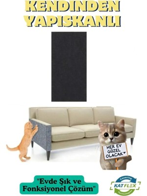 Feyza Design Yapışkanlı Koltuk Kenarı Koruyucu ve Kedi Tırnak Bakım Halısı (50X100 Cm)