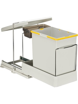 Özbience Raylı Otomatik Çöp Kovası 40CM Paslanmaz Gri 20+1l