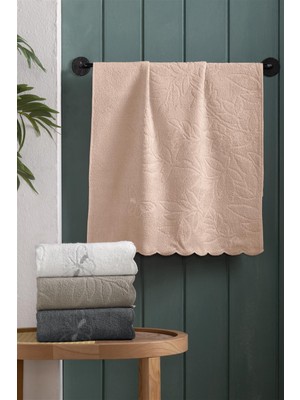 Altınbaşak (4.lü Kutulu Set) Premium Bambu 50X90CM. Çeyizlik 3D Nakışlı El Yüz Havlusu (%40 Bambu)