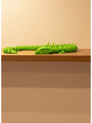 Shopwave Hareketli Yeşil Ejderha Figür Uzun Gövdeli Koleksiyonluk Tasarım