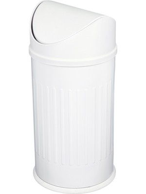 Özbience Şık Beyaz 16 Litre Vintage Tarz Çöp Kovası, Sallanır Kapak