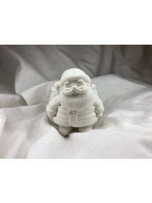 Lamba Cini Noel Baba Figürlü Dekoratif Saksı, Biblo %100 Taş Tozu