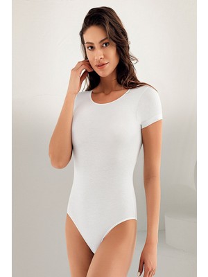 Şahinler Kadın Kısa Kollu Bisiklet Yaka Çıtçıtlı Body 860