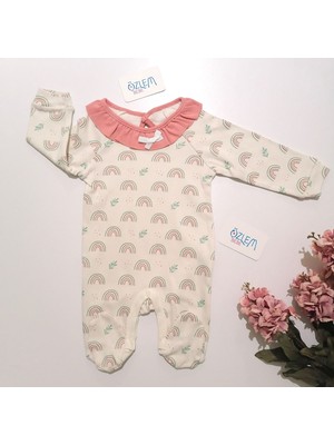 Necix Fırfırlı Bebe Yaka Bebek Tulum 0-3 Ay