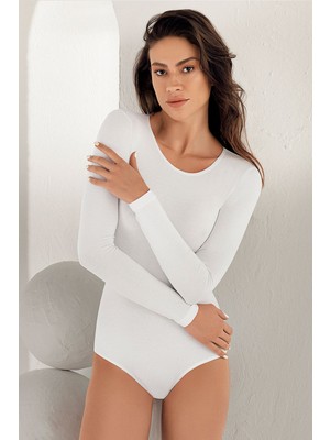 Şahinler Kadın Uzun Kollu Bisiklet Yaka Çıtçıtlı Body 866