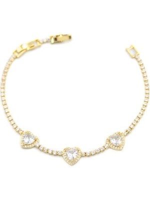 Mbb E-Ticaret Kalp Taşlı Bileklik - Altın