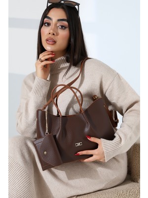 Moda Lime Dokulu Suni Deri Zincir Detaylı Kadın Omuz ve El Çantası