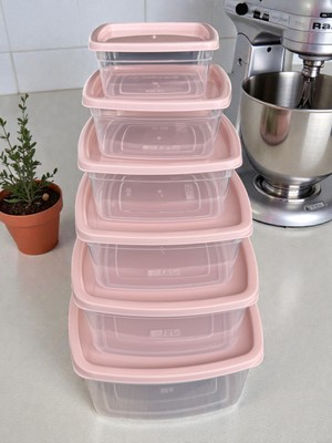 Voce 6'lı  Kapaklı Erzak Baharat Saklama Kabı Seti – 8,3 Litre Büyük Boy (Plastik)