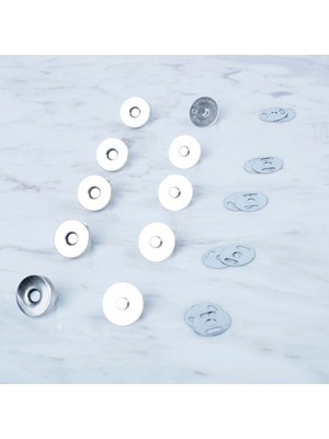 Egecen Loren Manyetik Gümüş Metal 5 Li Çıt Çıt Set