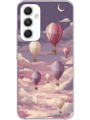 TechTree Samsung Galaxy A54 Uyumlu Mor Gökyüzü ve Uçan Balon Baskılı Silikon Kılıf