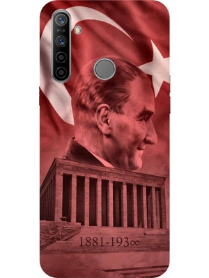 TechTree Realme 5i - 6i - C3 Uyumlu Atatürk Portresi ve Anıtkabir Baskılı Silikon Kılıf