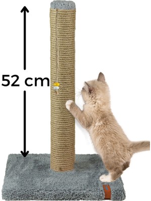 Feyza Design 52CM Lüx Jüt Tırmalama Tahtası, Catnipli, Gri Yüzey