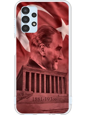 TechTree Samsung Galaxy A13 Uyumlu Atatürk Portresi ve Anıtkabir Baskılı Silikon Kılıf