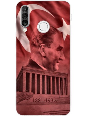 TechTree Huawei P30 Lite Uyumlu Atatürk Portresi ve Anıtkabir Baskılı Silikon Kılıf