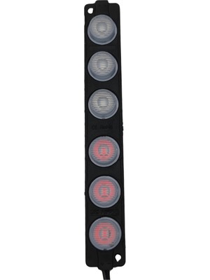 Powerr Led Aydınlatma 12 Volt 6 Watt 6 Ledli 136X20 mm Animasyonlu Kırmızı - Mavi Çakar Modül 5 Adet