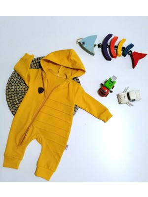 Genel Kapüşonlu Hardal Sarı Önden Fermuarlı Tulum Hardal - 9 Ay