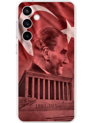 TechTree Samsung Galaxy S23 Fe Uyumlu Atatürk Portresi ve Anıtkabir Baskılı Silikon Kılıf
