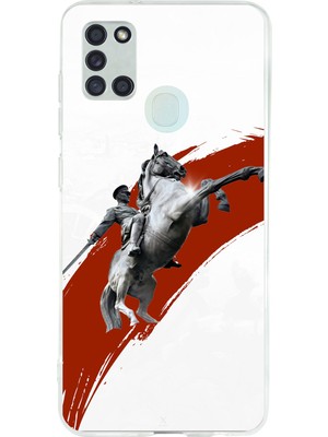 TechTree Samsung Galaxy A21S Uyumlu Şaha Kalkmış At Detaylı Atatürk  Baskılı Silikon Kılıf