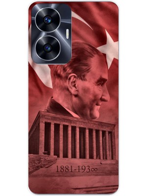 TechTree Realme C55 Uyumlu Atatürk Portresi ve Anıtkabir Baskılı Silikon Kılıf