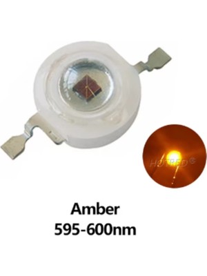 Powerr Led Aydınlatma 1 Watt 350MA Amber Sarı Power LED Pcb 10 Adet