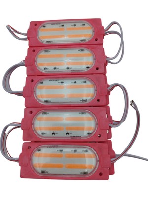 Powerr Led Aydınlatma 12 Volt Cob Ledli Animasyonlu Pembe Çakar Modül 5 Adet