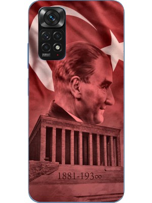 TechTree Redmi Note 11-11S Uyumlu Atatürk Portresi ve Anıtkabir Baskılı Silikon Kılıf