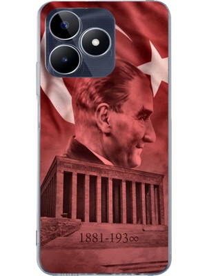 TechTree Realme C53 Uyumlu Atatürk Portresi ve Anıtkabir Baskılı Silikon Kılıf