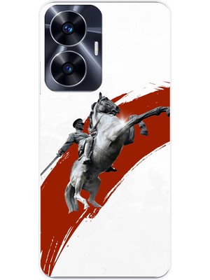 TechTree Realme C55 Uyumlu Şaha Kalkmış At Detaylı Atatürk  Baskılı Silikon Kılıf