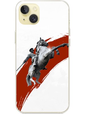 TechTree iPhone 15 Plus Uyumlu Şaha Kalkmış At Detaylı Atatürk  Baskılı Silikon Kılıf