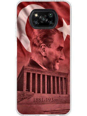 TechTree Poco X3-X3 Pro-Nfc Uyumlu Atatürk Portresi ve Anıtkabir Baskılı Silikon Kılıf