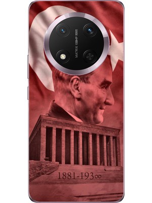 TechTree Honor Magic 7 Lite Uyumlu Atatürk Portresi ve Anıtkabir Baskılı Silikon Kılıf
