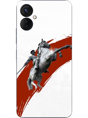 TechTree Tecno Spark 9 Pro Uyumlu Şaha Kalkmış At Detaylı Atatürk  Baskılı Silikon Kılıf