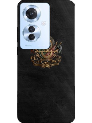 TechTree Oppo Reno 11F Uyumlu Osmanlı Tuğrası Detaylı Baskılı Silikon Kılıf