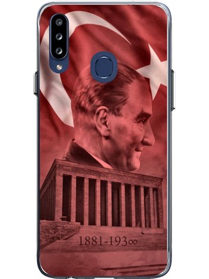 TechTree Samsung Galaxy A20S Uyumlu Atatürk Portresi ve Anıtkabir Baskılı Silikon Kılıf
