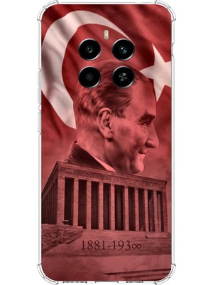 TechTree Realme 12 4g-12 Plus Uyumlu Atatürk Portresi ve Anıtkabir Baskılı Silikon Kılıf