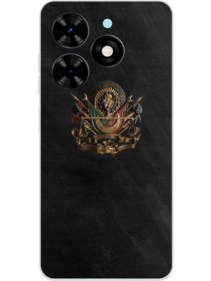 TechTree Tecno Spark 20-20C Uyumlu Osmanlı Tuğrası Detaylı Baskılı Silikon Kılıf