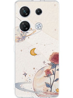 TechTree Infinix Gt 20 Pro Uyumlu Gezegen, Yıldız ve Gül Baskılı Silikon Kılıf