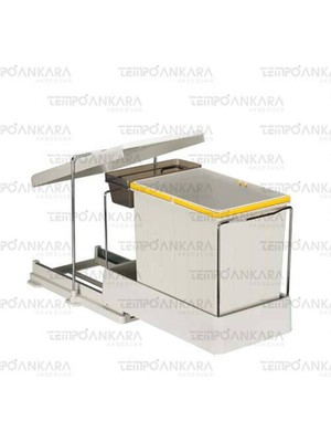 Özbience Modern 16+1 Lt Açık Gri Raylı Plastik Çöp Kovası, 40 Modüllü