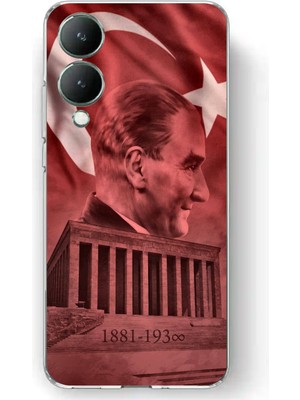 TechTree Vivo Y17S Uyumlu Atatürk Portresi ve Anıtkabir Baskılı Silikon Kılıf