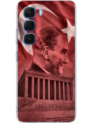 TechTree Infinix Hot 60-60I Uyumlu Atatürk Portresi ve Anıtkabir Baskılı Silikon Kılıf