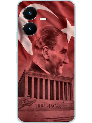 TechTree Vivo Y22 Uyumlu Atatürk Portresi ve Anıtkabir Baskılı Silikon Kılıf