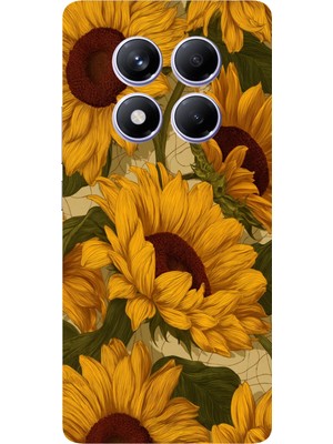 TechTree Redmi Note 14 Pro Plus Uyumlu Altın Sarısı Ayçiçeği Bahçesi Baskılı Silikon Kılıf