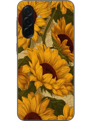 TechTree Samsung Galaxy A36 Uyumlu Altın Sarısı Ayçiçeği Bahçesi Baskılı Silikon Kılıf